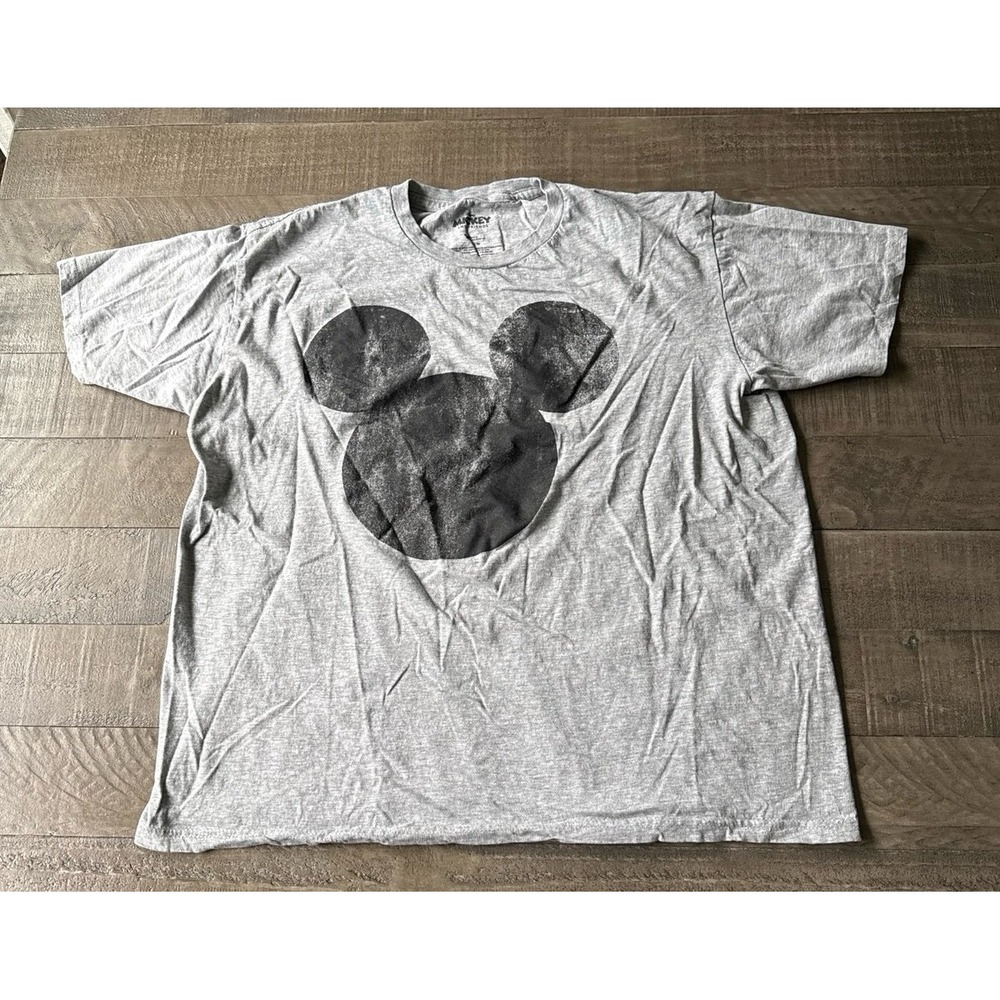 Disney Kids Gray Mickey Mouse Silhouette short sleeve Tee size Large